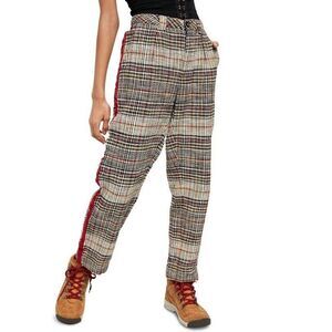 Free People Good Vibes Retro Plaid Cotton Pants‎ Size 0